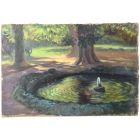 Scène de parc époque 1930 par Georges Courtin