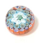 Presse-papier en sulfure type baguette oranges et millefiori