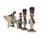 Figurine de soldat XIXème Bonaparte et hussards en bois peint