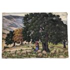 Huile sur toile scène pastorale école provençale Rémy Mayan