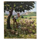 Huile sur toile scène pastorale école provençale Rémy Mayan