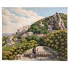 Huile sur toile scène pastorale école provençale Rémy Mayan