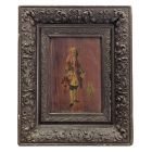Peinture sur bois de personnage en habit époque XIXème
