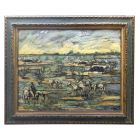 Huile sur toile signé d'Orcino paysage de Camargue époque 20ème