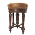 Tabouret de piano en noyer époque 1900