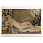 Louis Édouard Garrido Huile sur papier femme nue