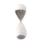 Sablier en verre de décoration sable coloré gris