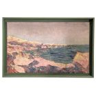 Huile sur toile pointilliste marine par Henri Grallan