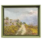 Huile sur toile pointilliste paysage de Provence par Henri Grallan