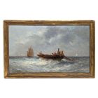 Peinture marine à l'huile XIXème par Paul Seignon