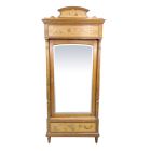 Armoire à glace 1900 Art nouveau en pitchpin et loupe d'érable