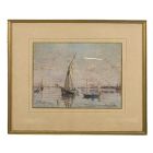 Aquarelle Eugène Mayan marine Settoise 