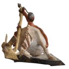 Don Quichotte : sculpture en céramique émaillée XXème