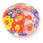 Presse-papier en sulfure type millefiori rouge orange