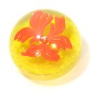 Presse-papier en sulfure type fleur jaune orange