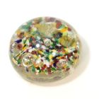 Presse-papier en sulfure type millefiori et inclusions de bulles