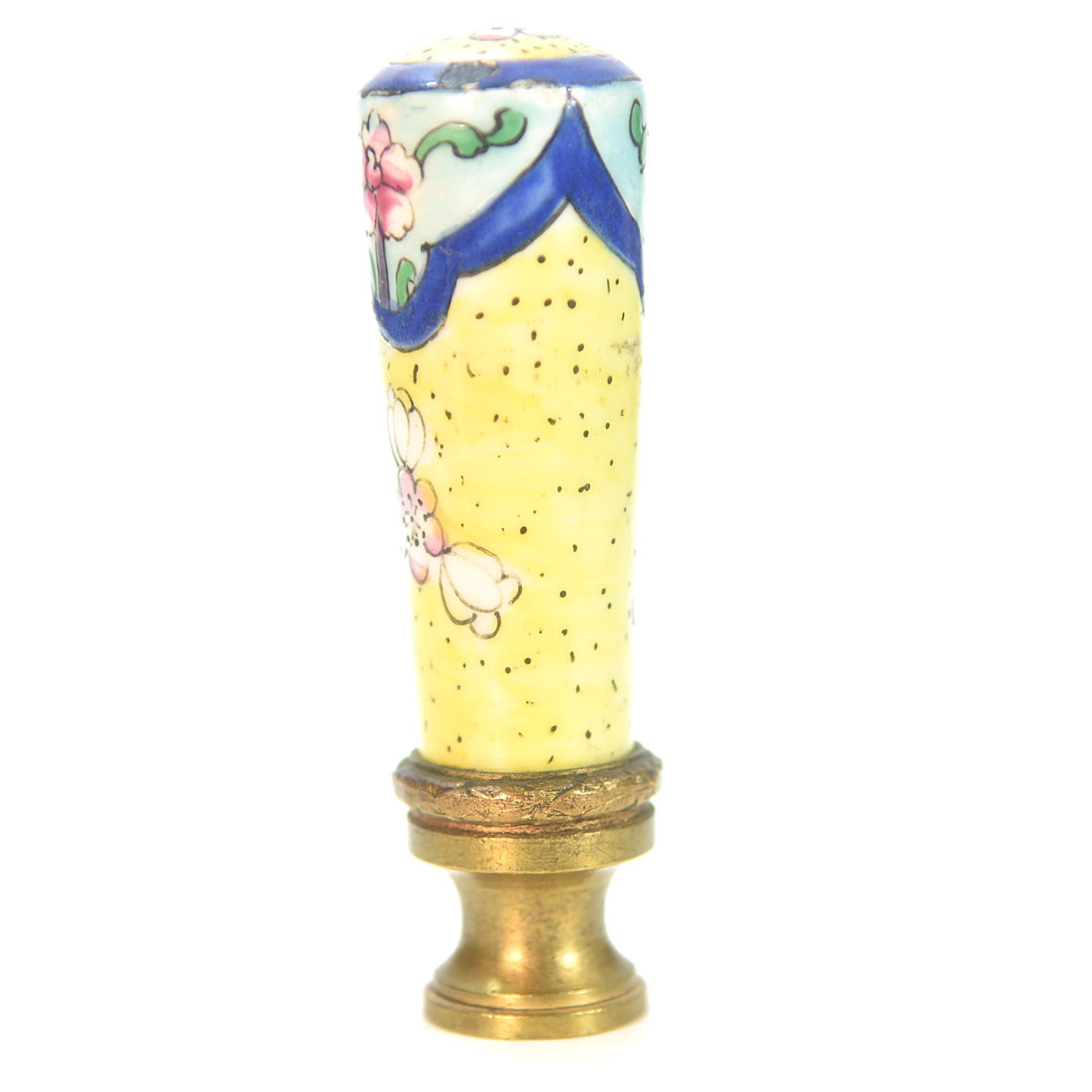 Sceau à cacheter de collection en porcelaine et bronze 