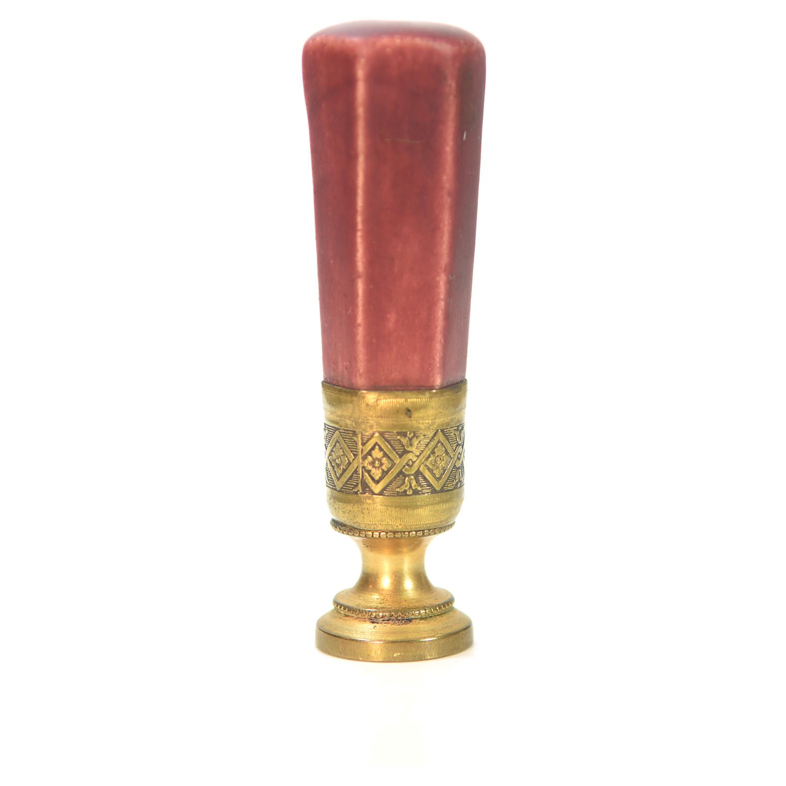 Sceau à cacheter de collection en céramique et bronze