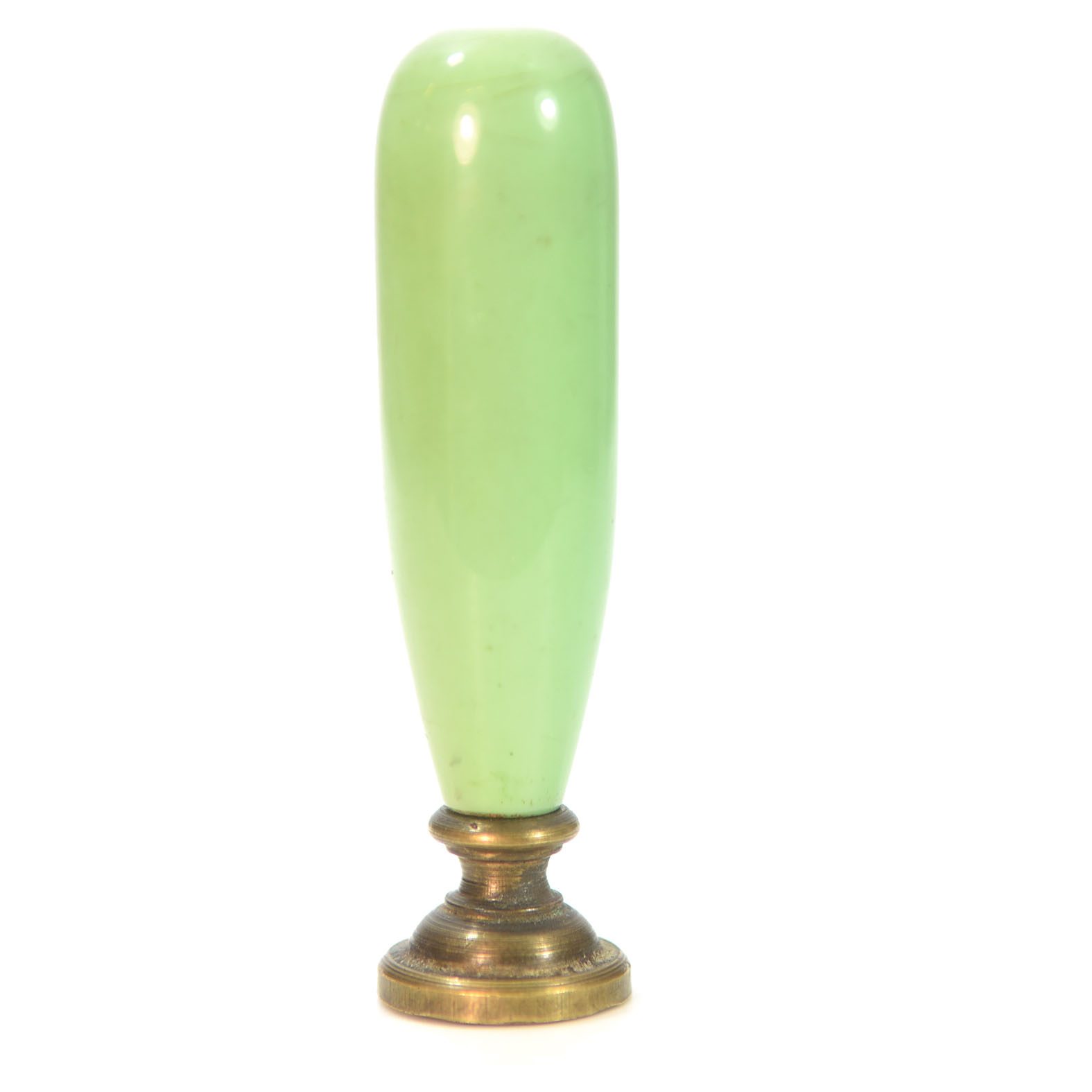 Sceau à cacheter de collection en porcelaine et bronze 