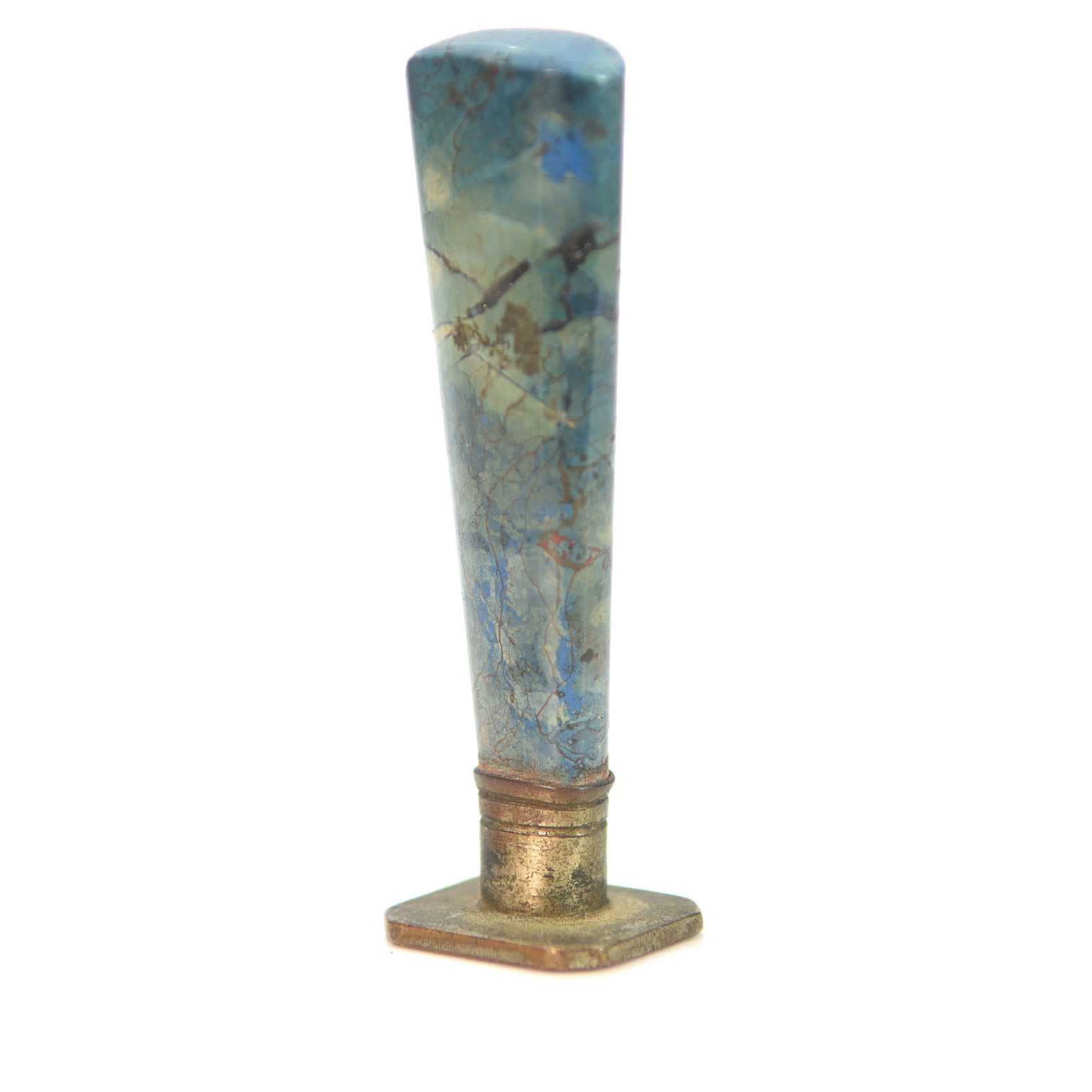 Sceau à cacheter de collection en lapis et bronze 