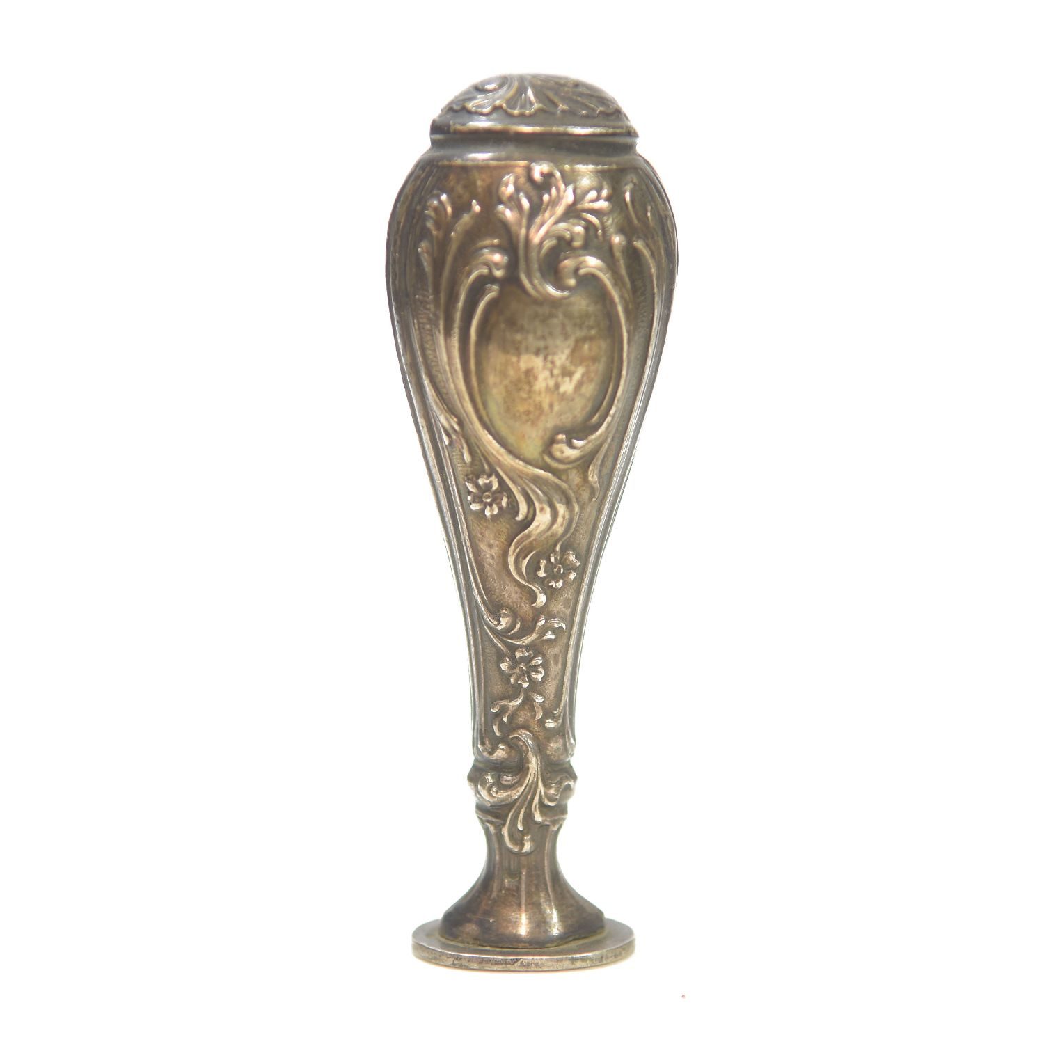Sceau à cacheter de collection en argent ou métal argenté rocaille 