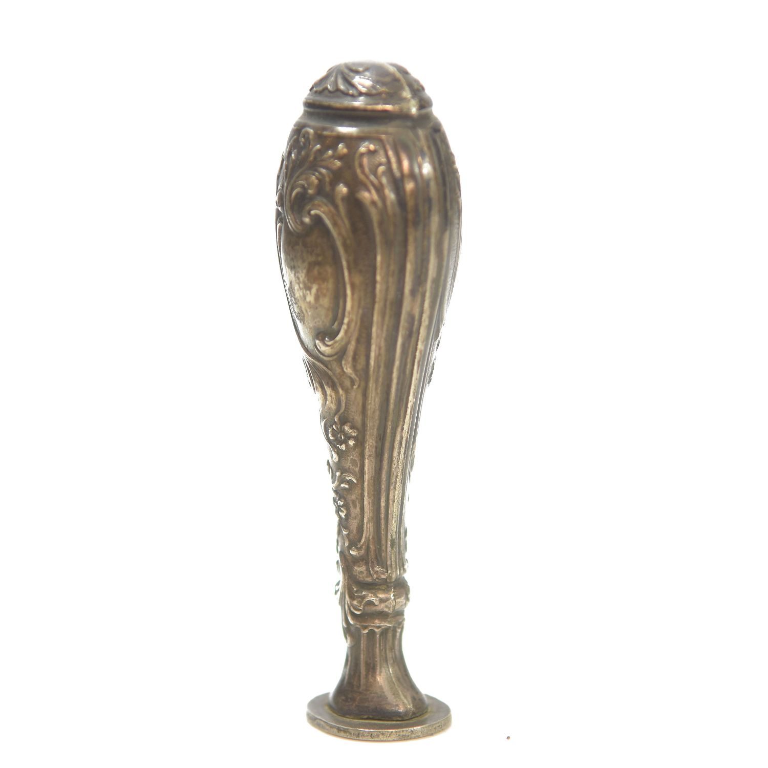 Sceau à cacheter de collection en argent ou métal argenté rocaille 