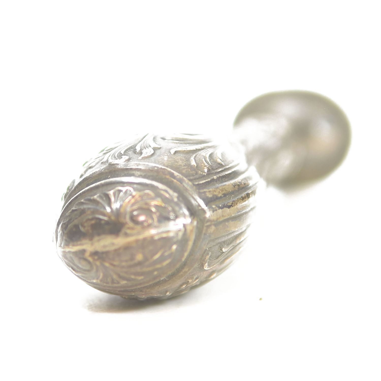 Sceau à cacheter de collection en argent ou métal argenté rocaille 