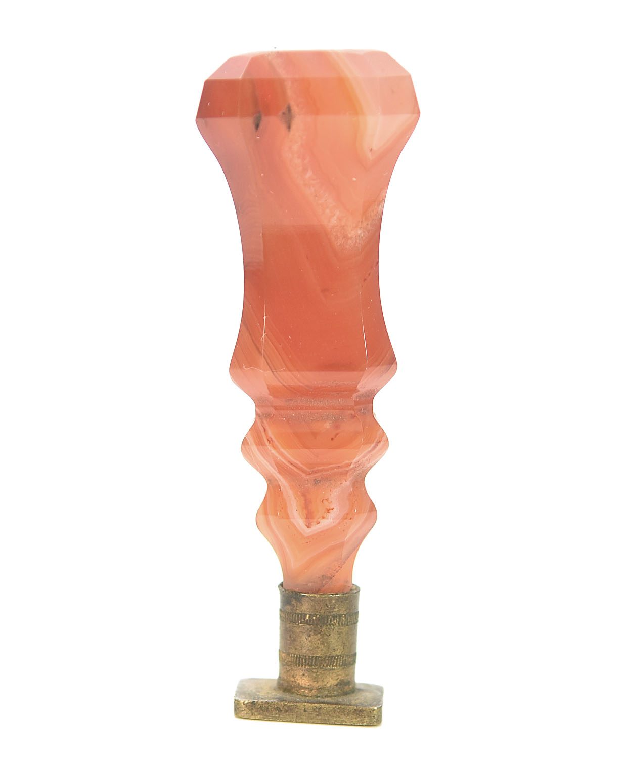 Sceau à cacheter de collection en agate et bronze 