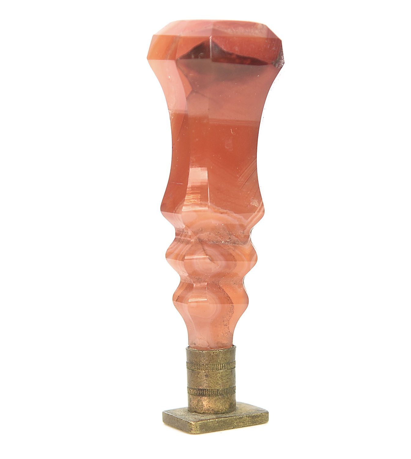 Sceau à cacheter de collection en agate et bronze 