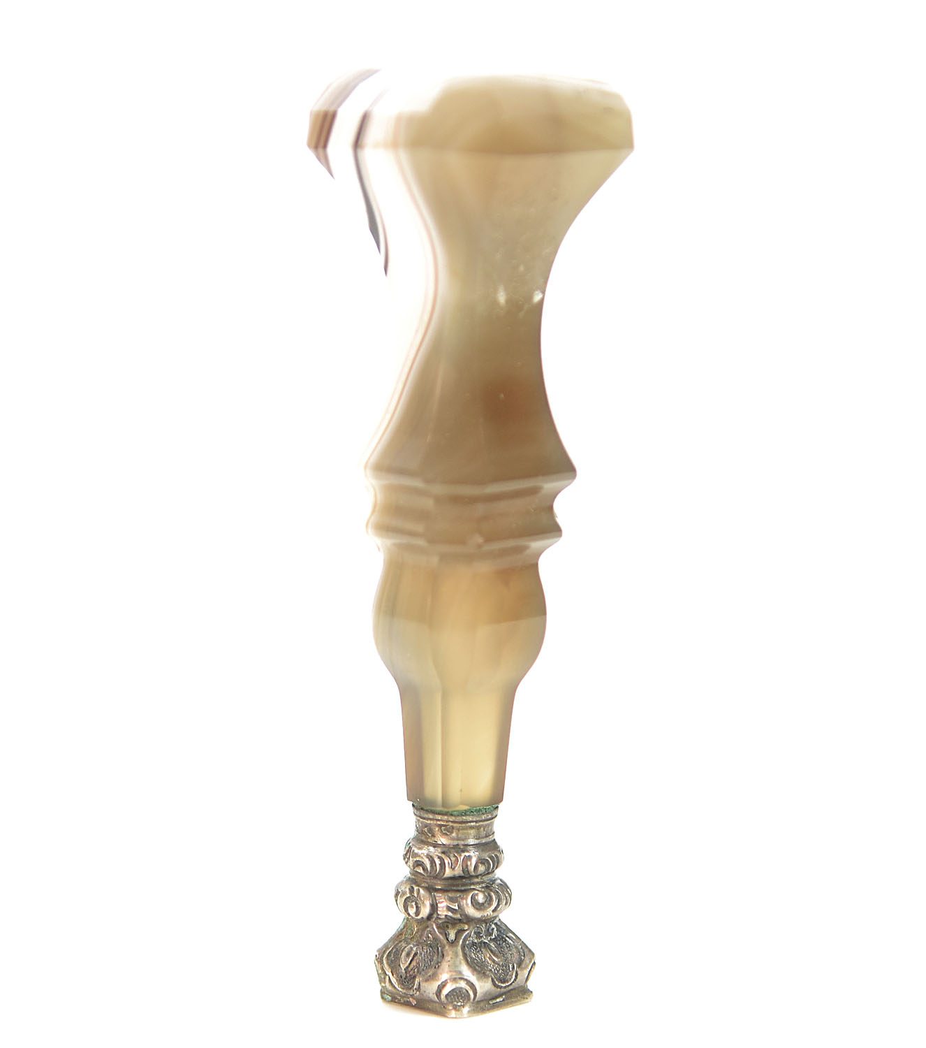 Sceau à cacheter de collection vierge en agate et argent
