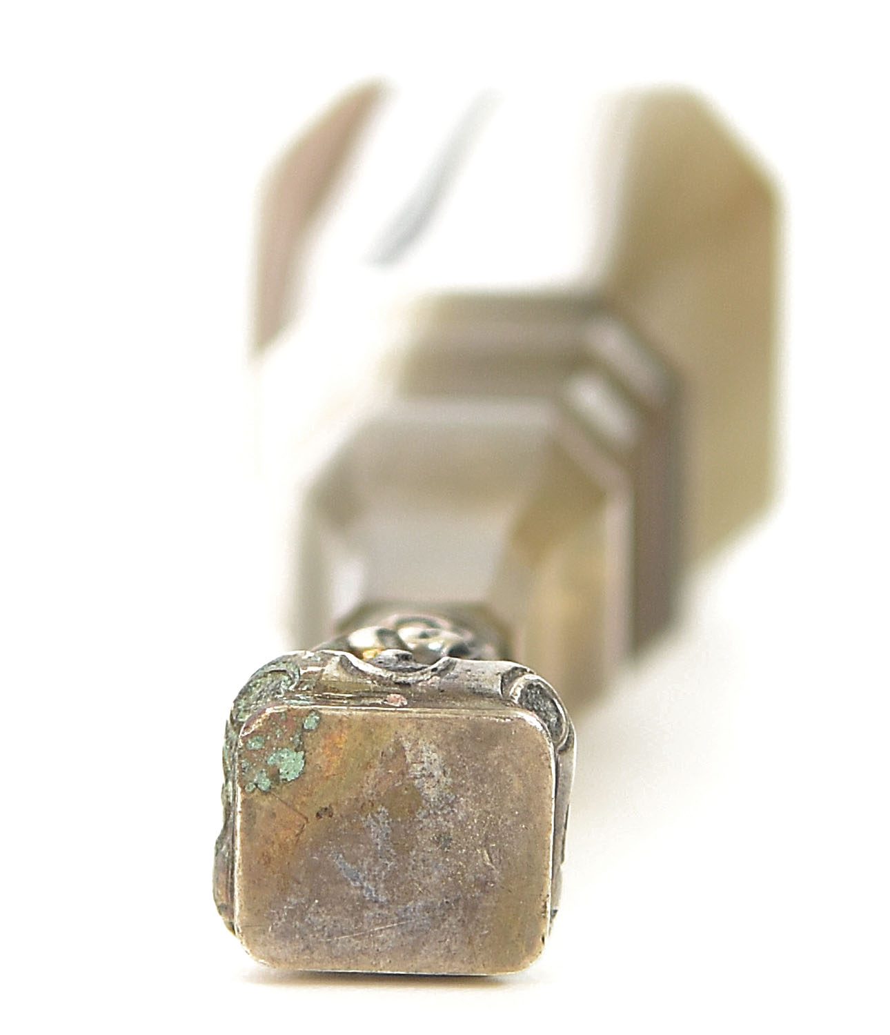 Sceau à cacheter de collection vierge en agate et argent
