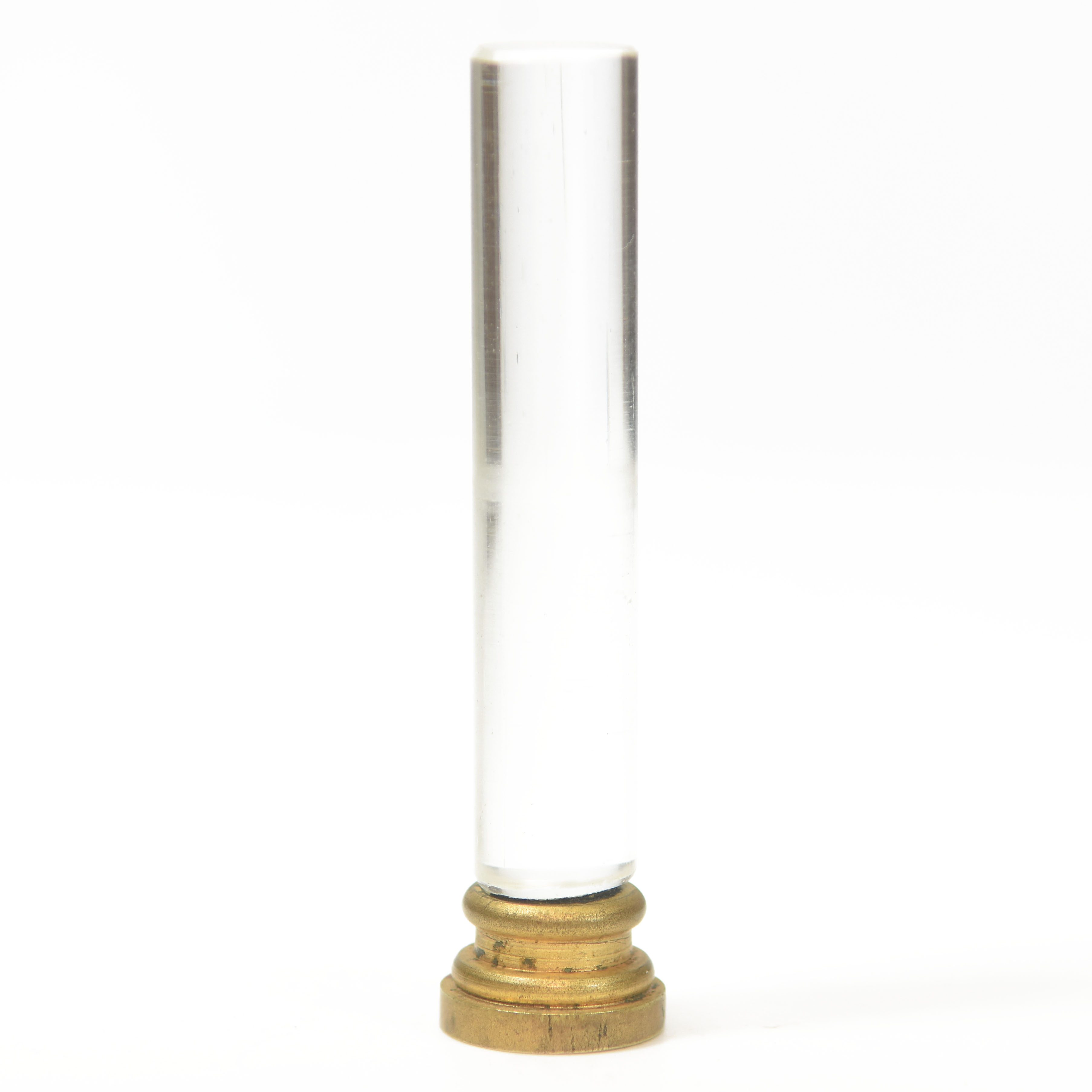 Sceau à cacheter de collection en cristal et bronze