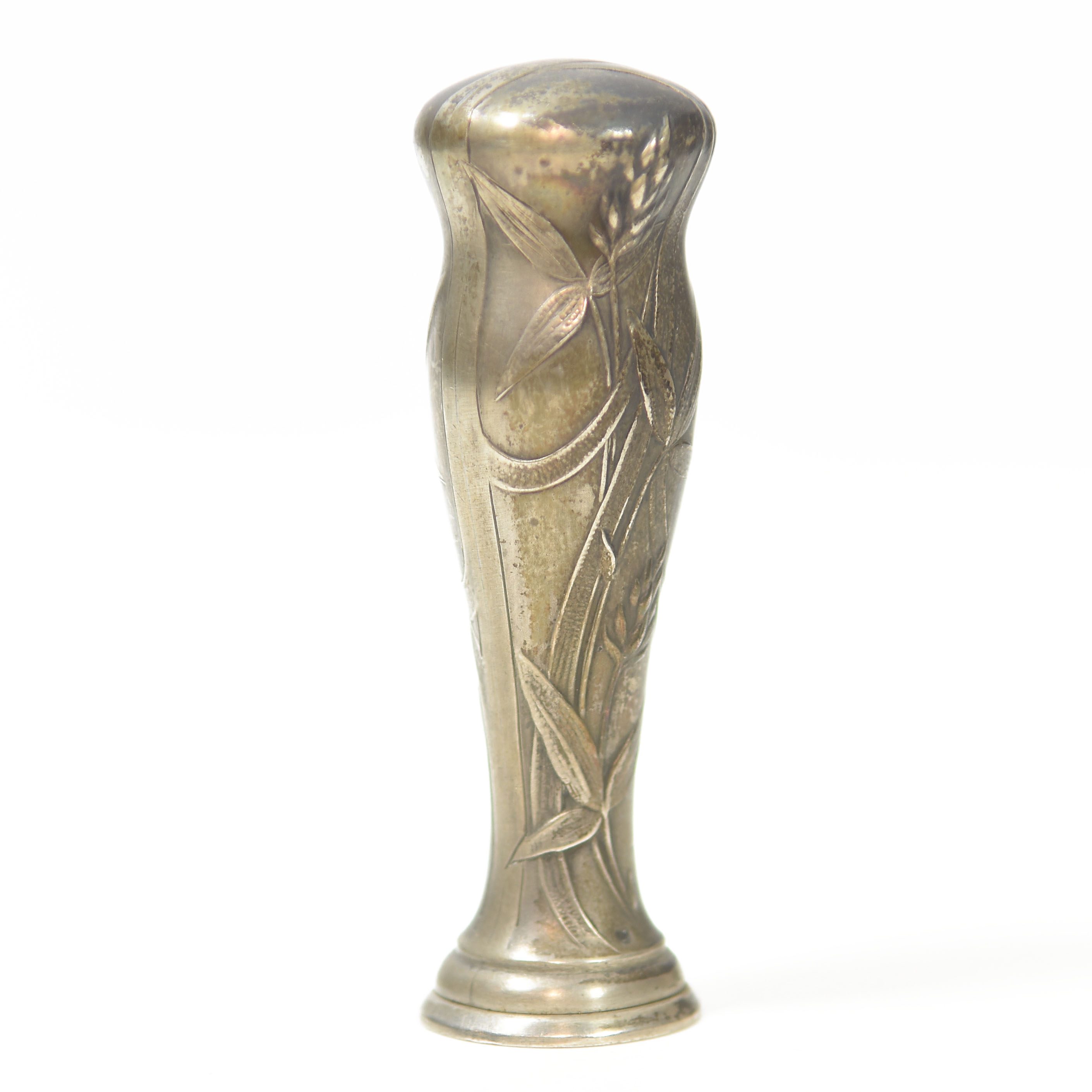 Sceau à cacheter de collection en métal argenté ou argent Art Nouveau 