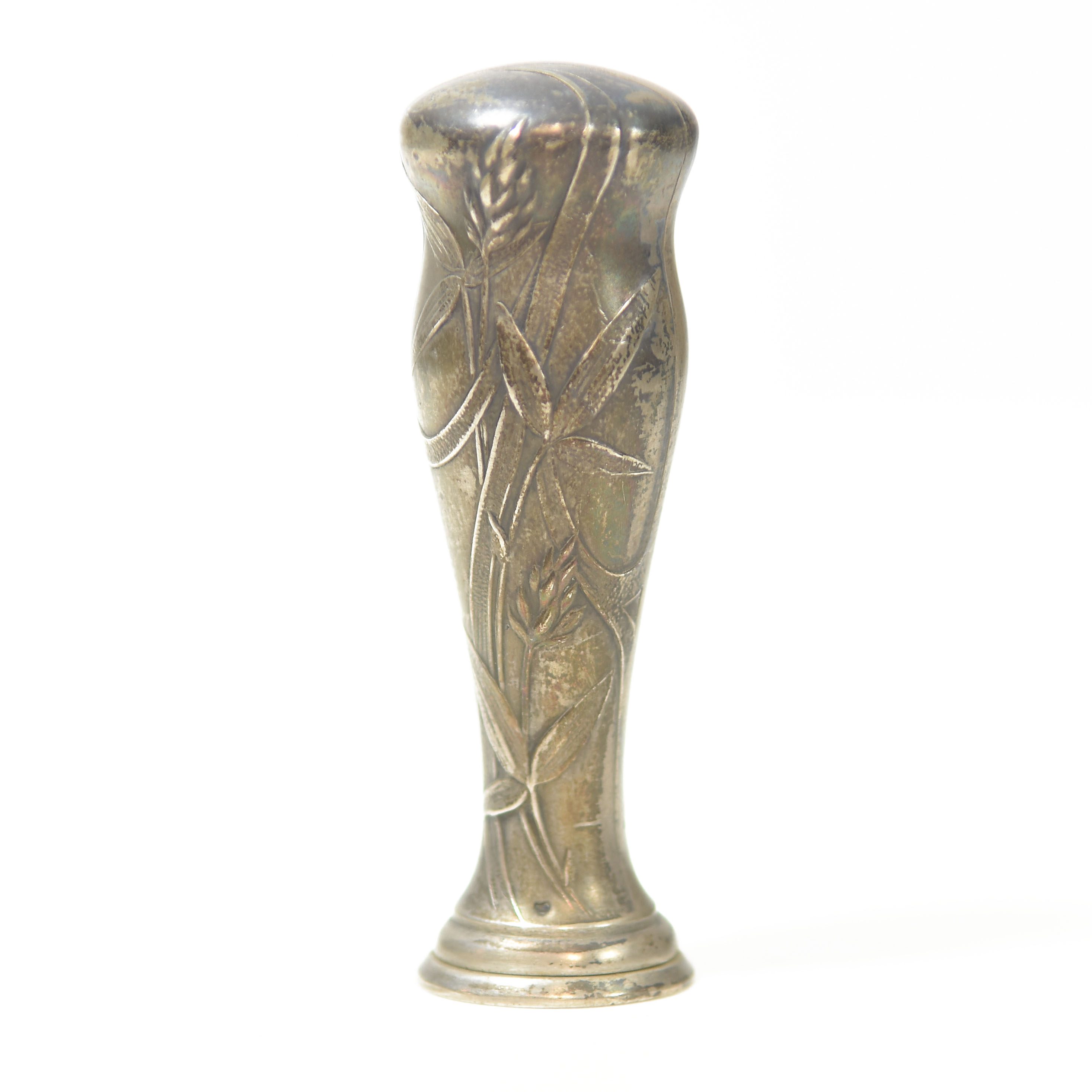 Sceau à cacheter de collection en métal argenté ou argent Art Nouveau 