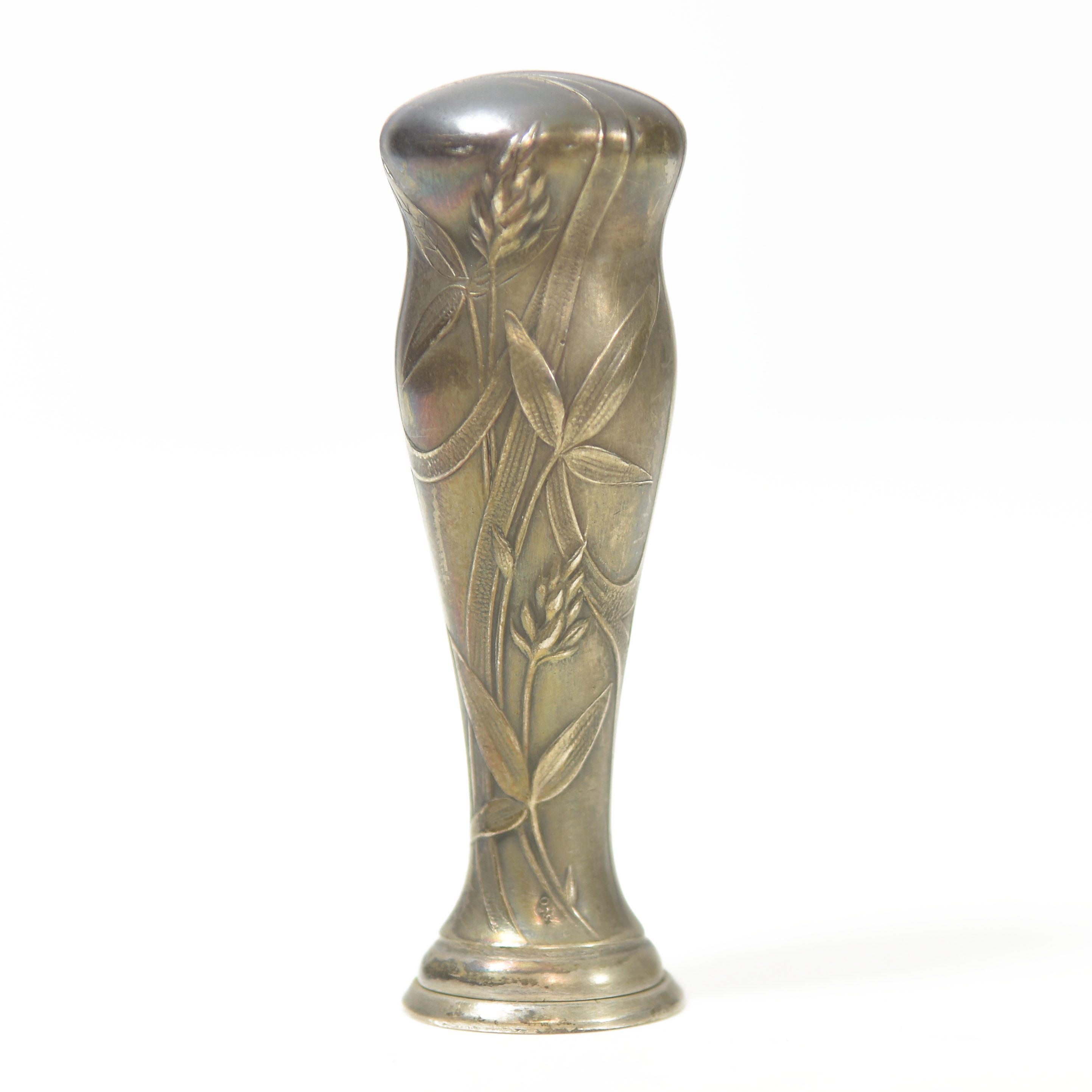 Sceau à cacheter de collection en métal argenté ou argent Art Nouveau 