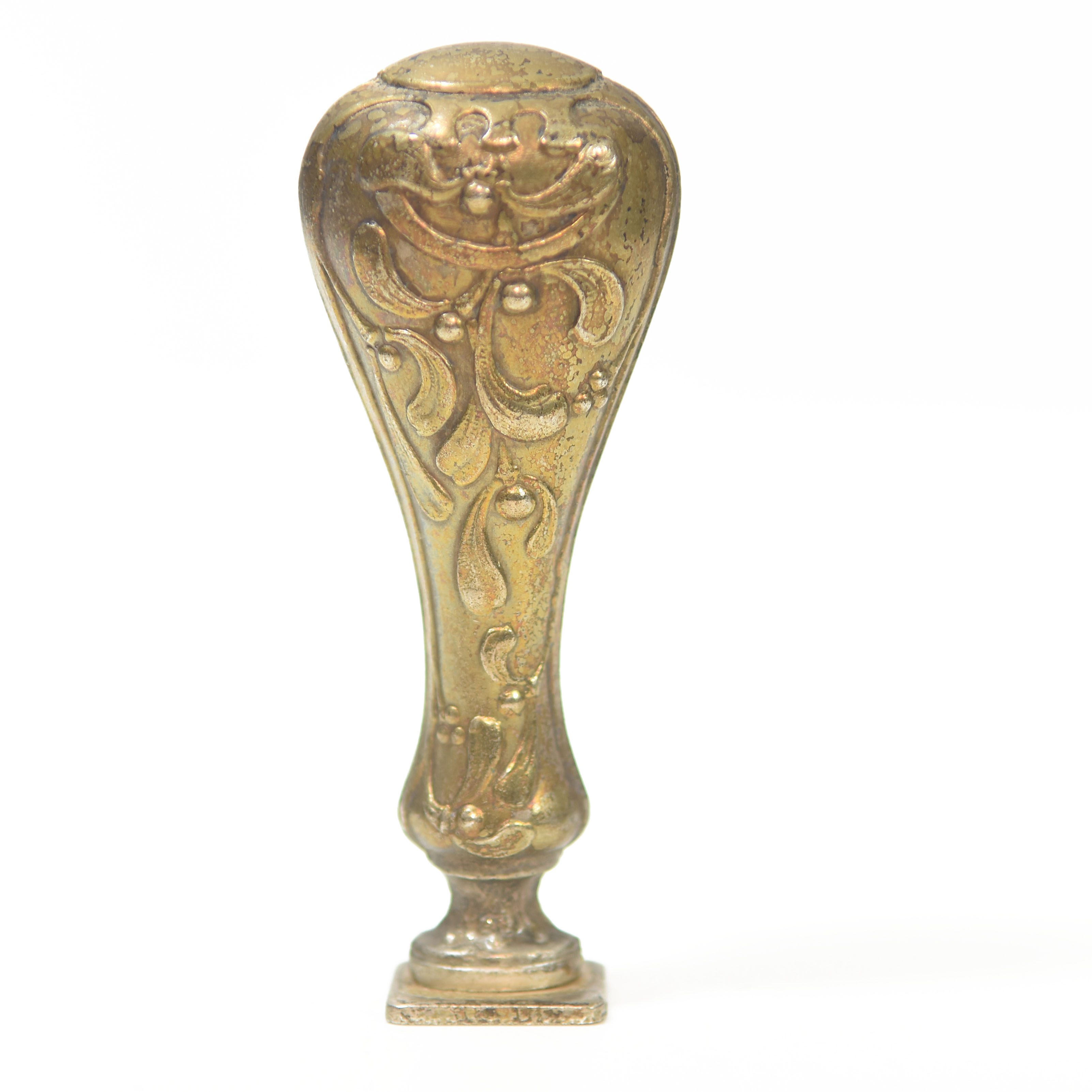 Sceau à cacheter de collection en laiton Art Nouveau