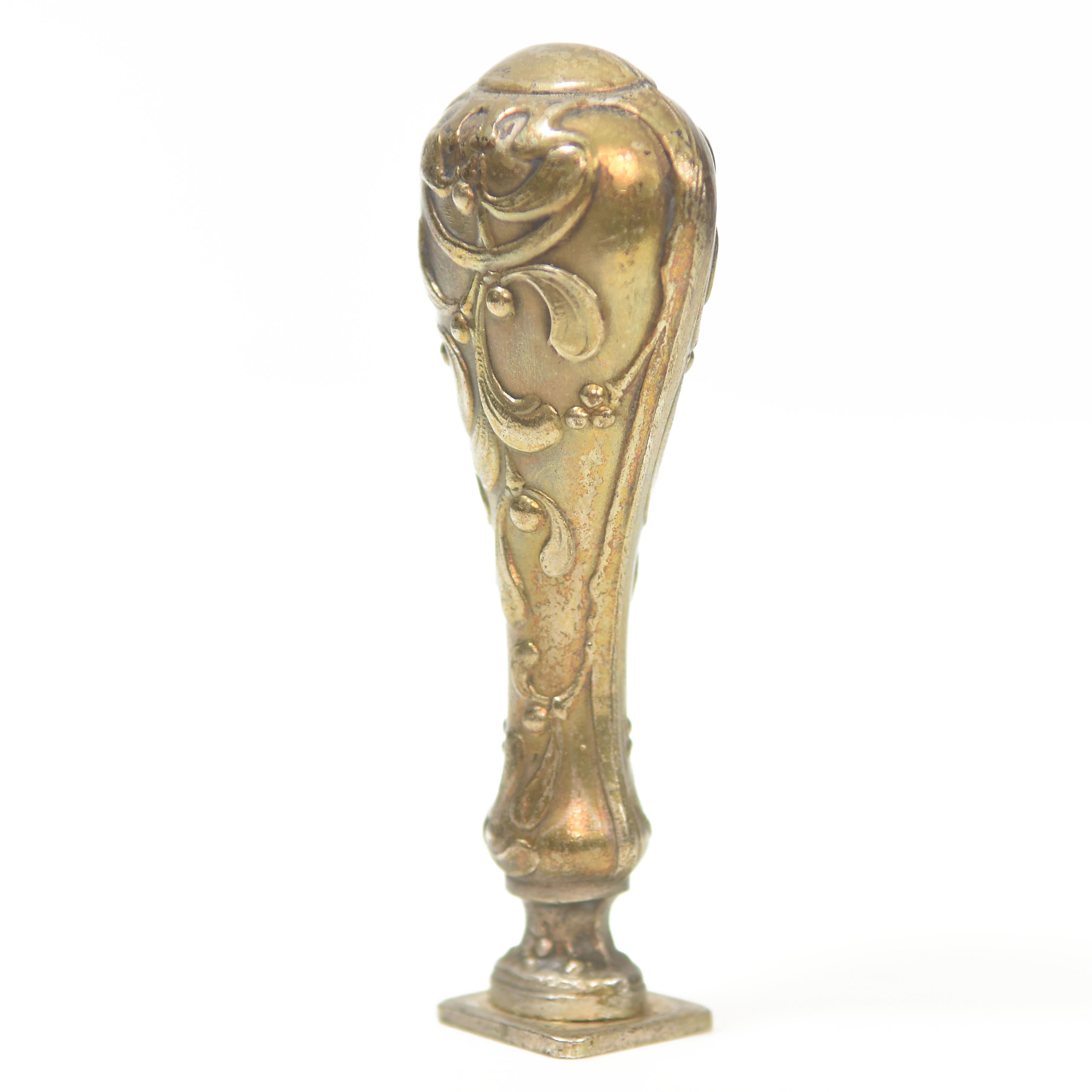 Sceau à cacheter de collection en laiton Art Nouveau