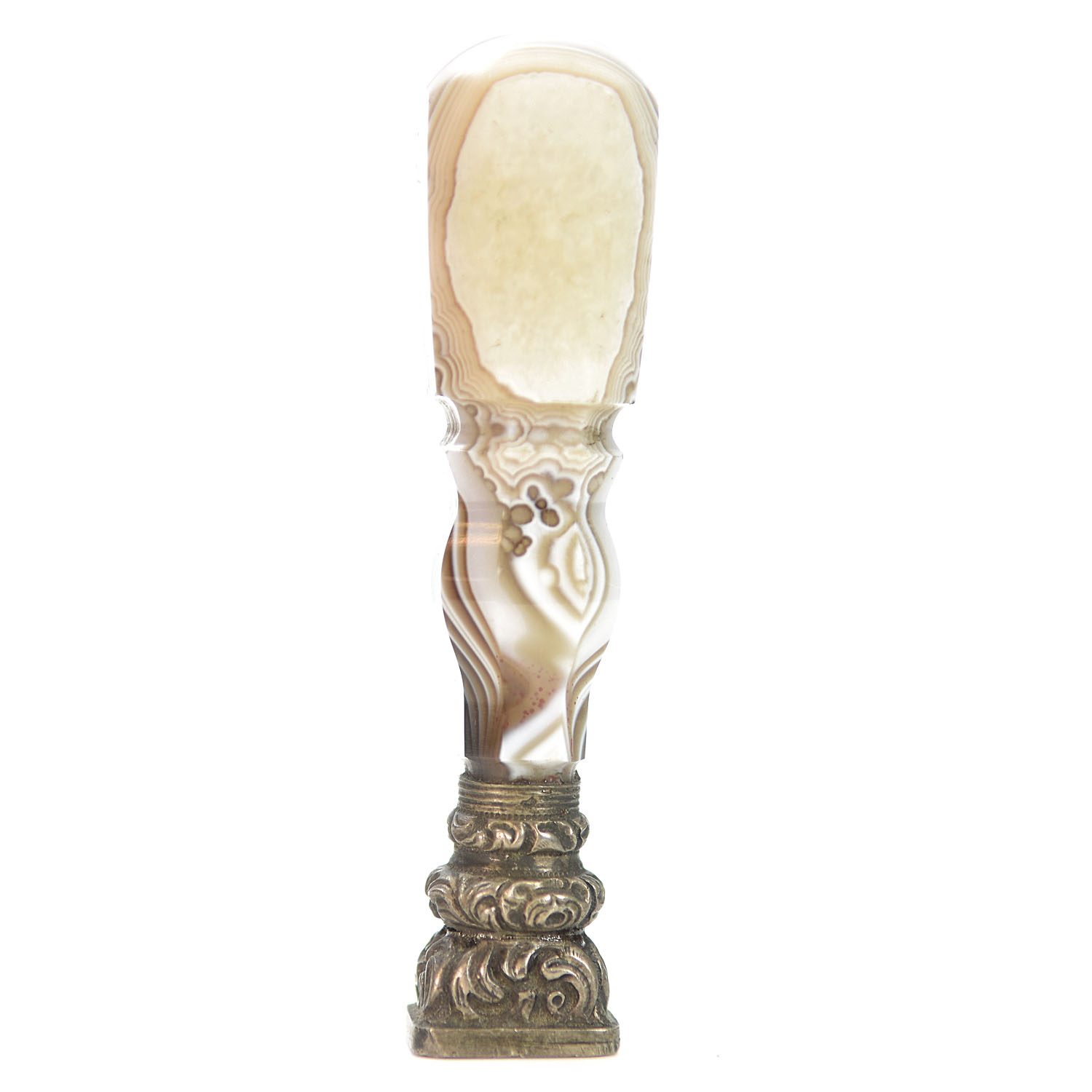 Sceau à cacheter de collection en agate et argent XIXème