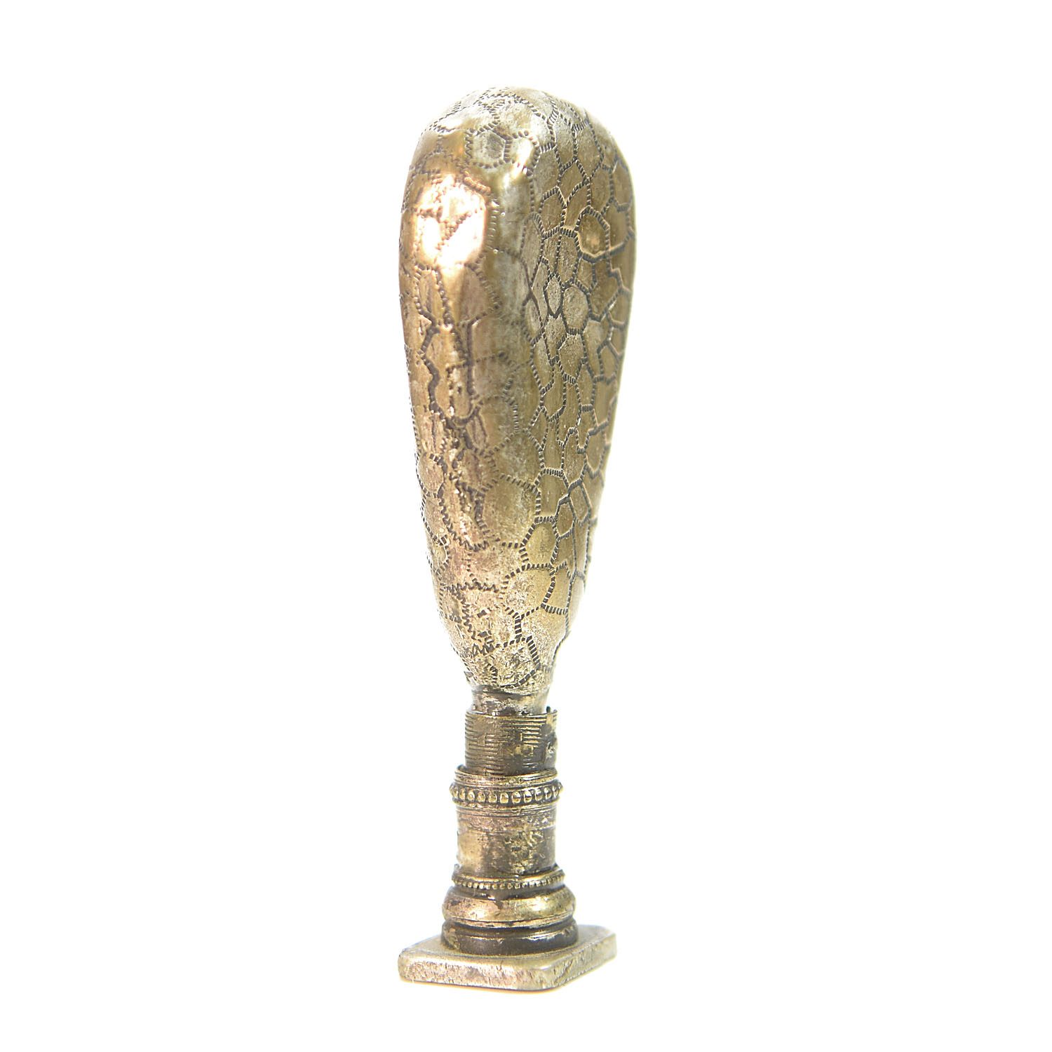 Sceau à cacheter (seal) de collection en bronze argenté personnage fantasmagorique 
