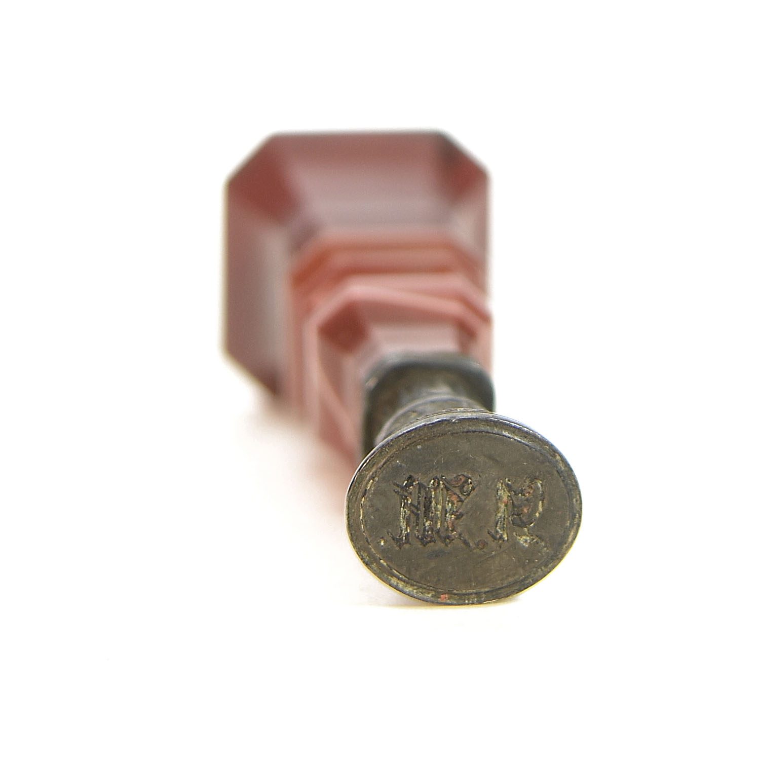 Sceau à cacheter de collection en agate et argent XIXème dans son coffret 