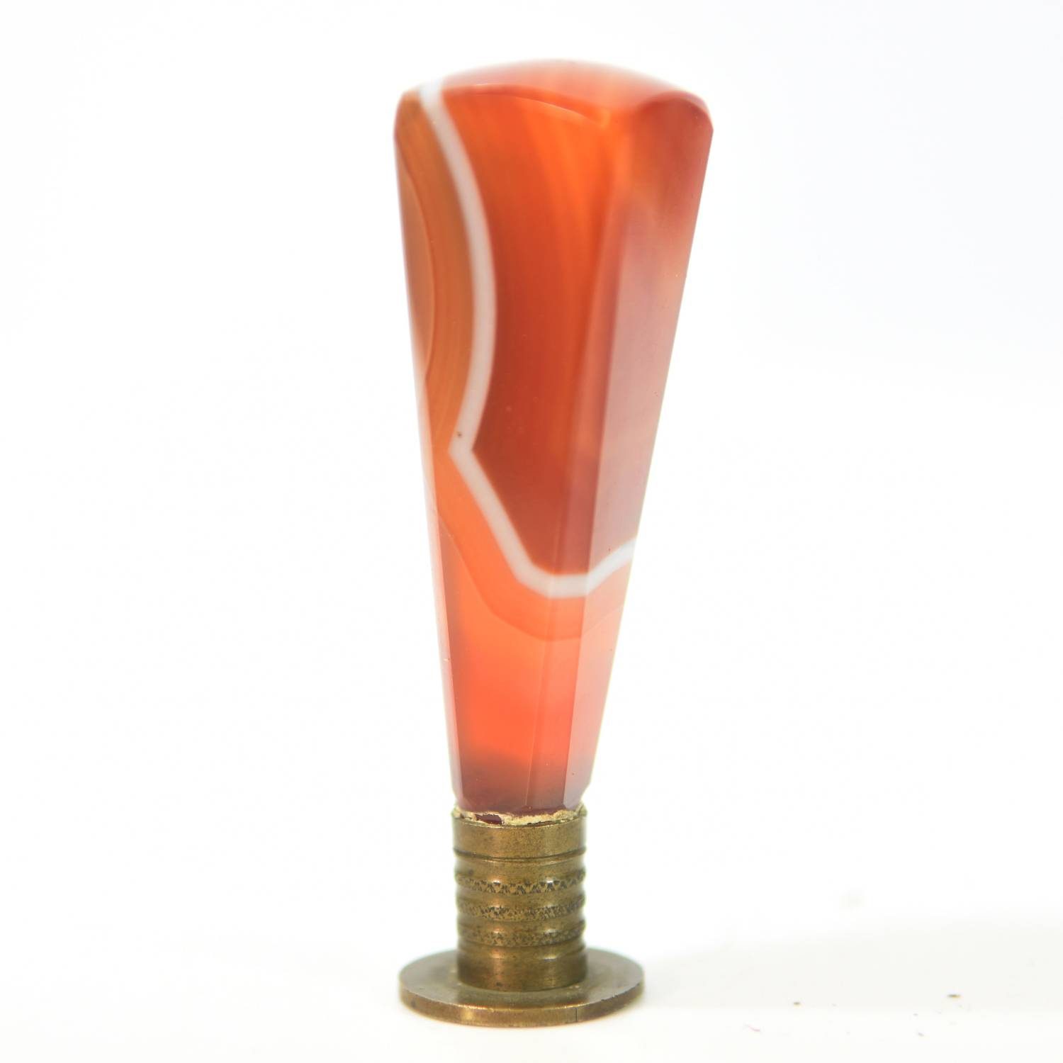Sceau à cacheter de collection en agate et bronze 