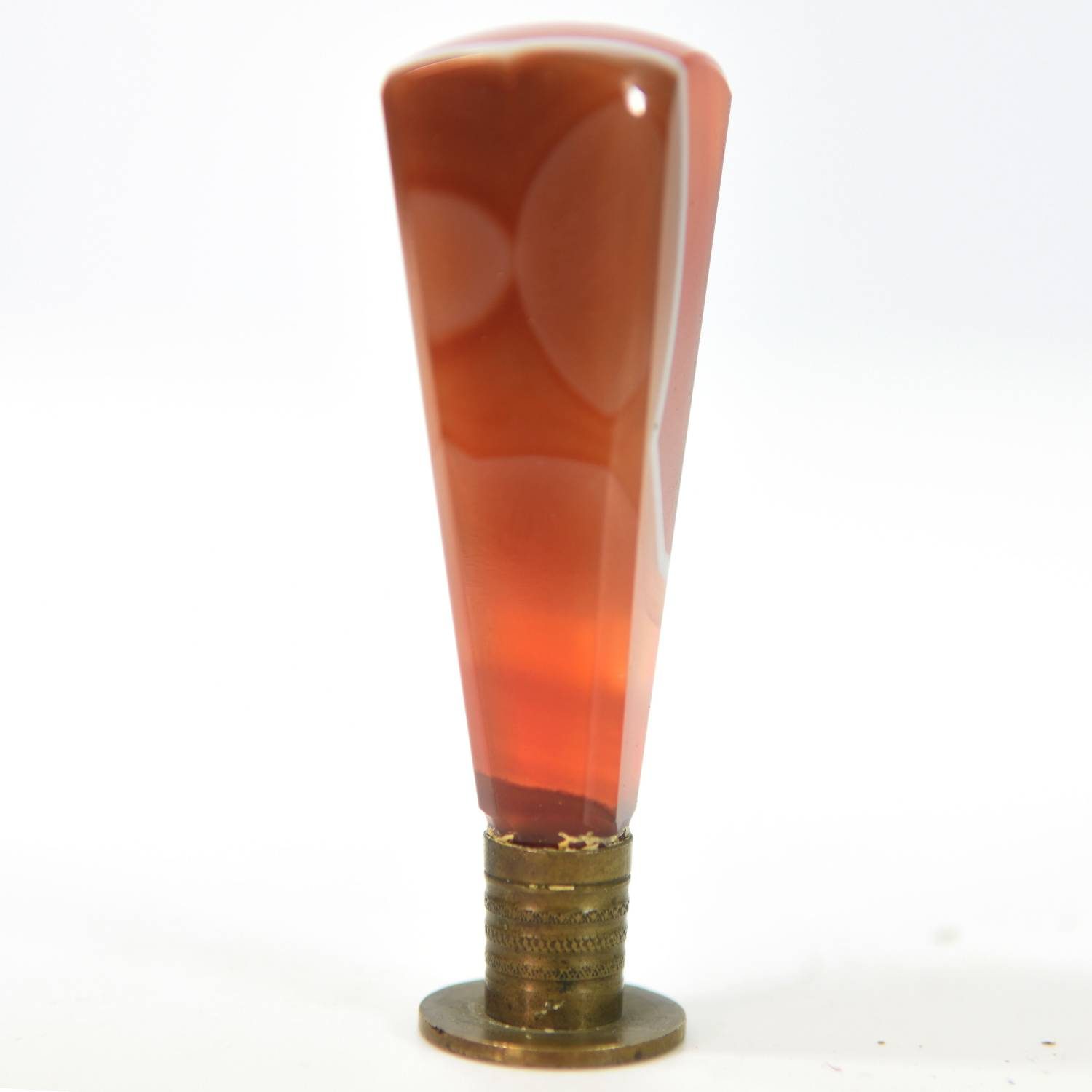 Sceau à cacheter de collection en agate et bronze 