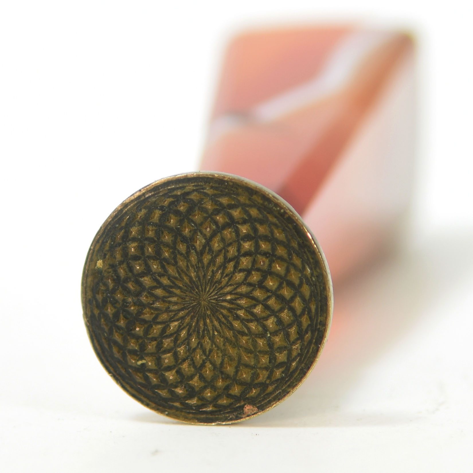 Sceau à cacheter de collection en agate et bronze 