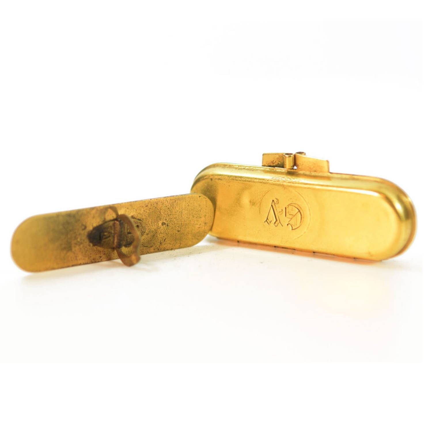 Tampon encreur XIXème en bronze doré Eugène Piret 