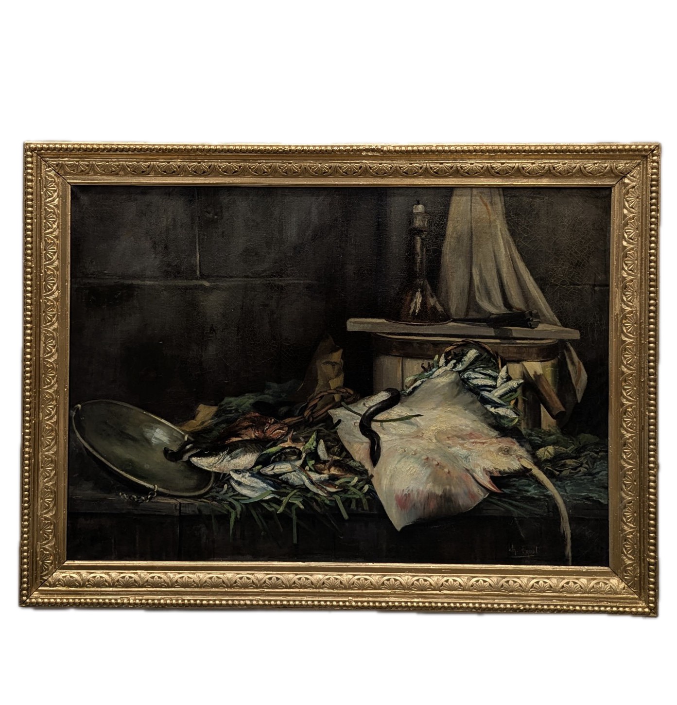 Nature morte aux poissons par Charles Penot 