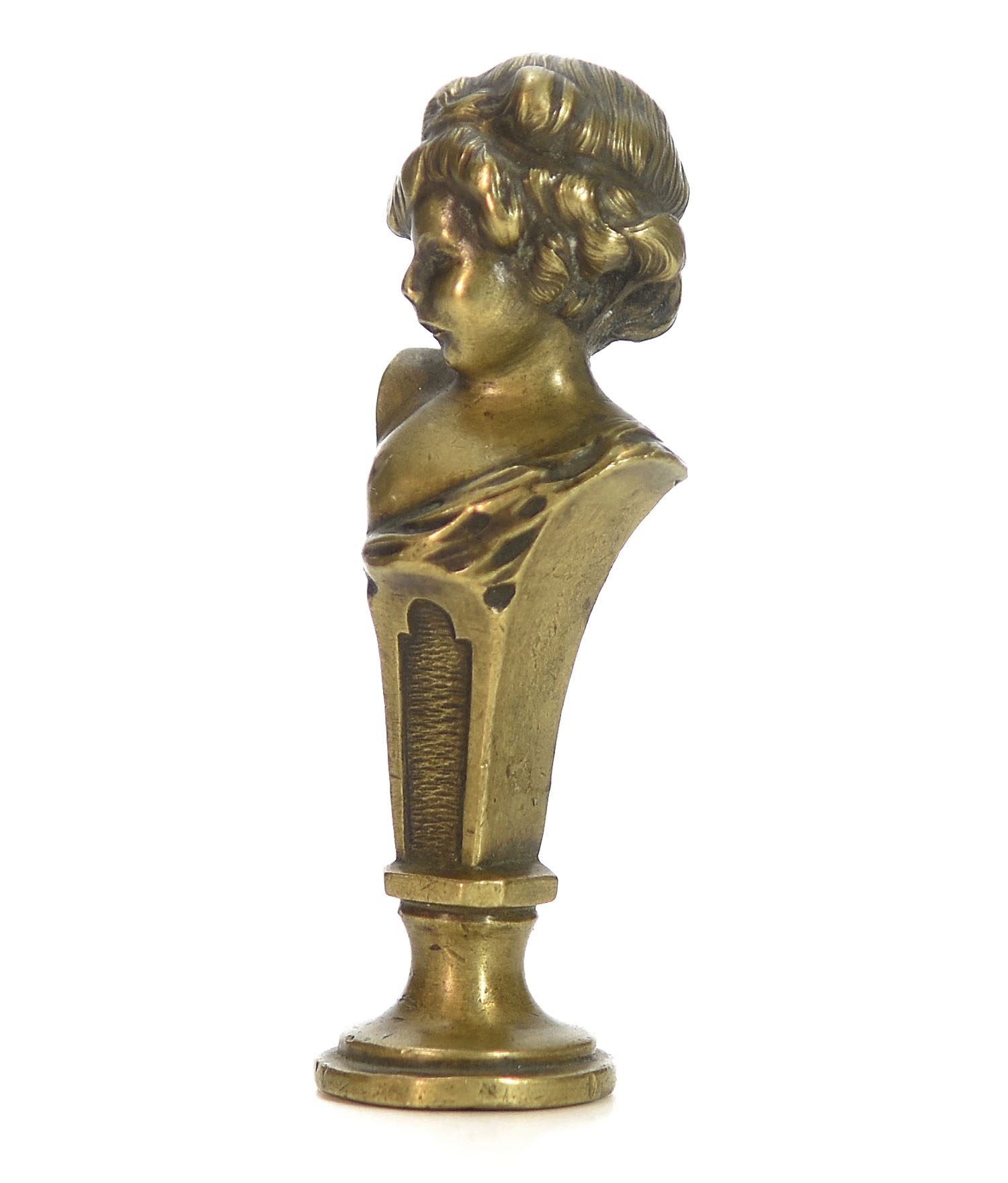 Sceau à cacheter de collection en bronze buste de garçon 