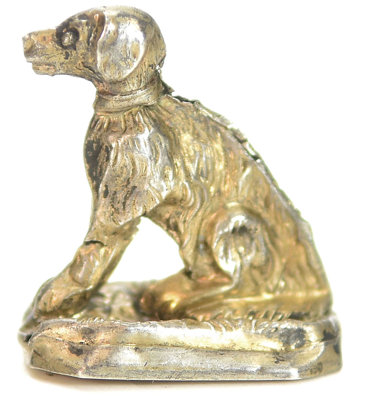 Sceau à cacheter (seal) en argent vierge décor de chien 