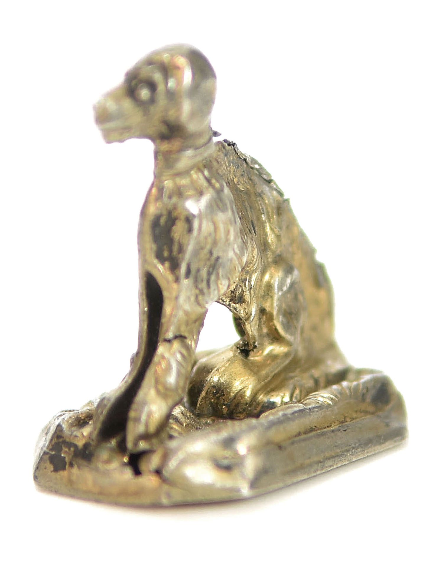 Sceau à cacheter (seal) en argent vierge décor de chien 