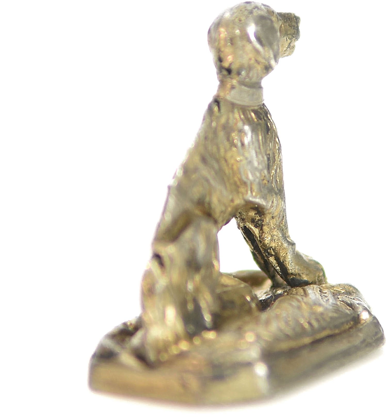 Sceau à cacheter (seal) en argent vierge décor de chien 
